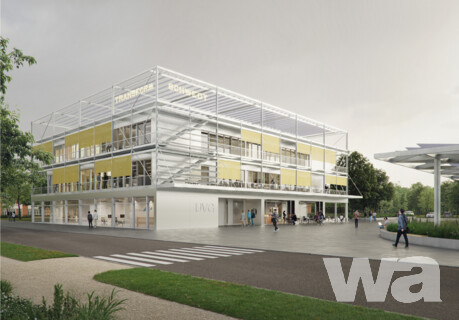 Neubau des  Service- und Transformationsgebäudes als Teil des Innovation Campus Schwedt/Oder