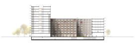 Längsschnitt (Stand Wettbewerb) | © CKRS Architekten, Berlin