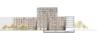 Ansicht Hoffassaden (Stand Wettbewerb) | © CKRS Architekten, Berlin