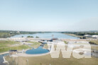 Blick über die Sportachse, Aufwärmkanal und Wildwasserbecken | © Aldo Amoretti