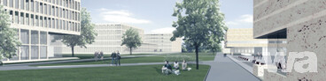 Campus Westend, 1. Bauabschnitt: Fakultät für Rechts- und Wirtschaftswissenschaften, Hörsaalzentrum, Studierendenwohnheime | © Müller Reimann Architekten, Berlin