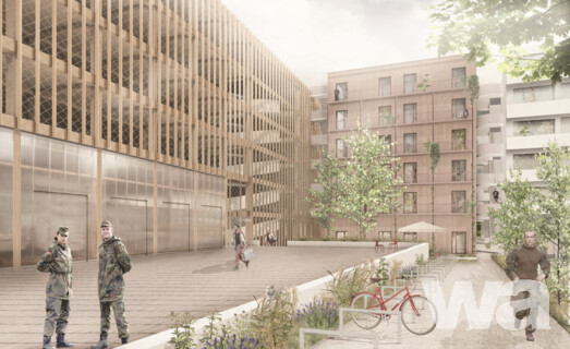 Bundeswehrkrankenhaus Baufeld C, Berlin-Mitte – Parkhaus, (Lehr-) Rettungswache, Unterkünfte