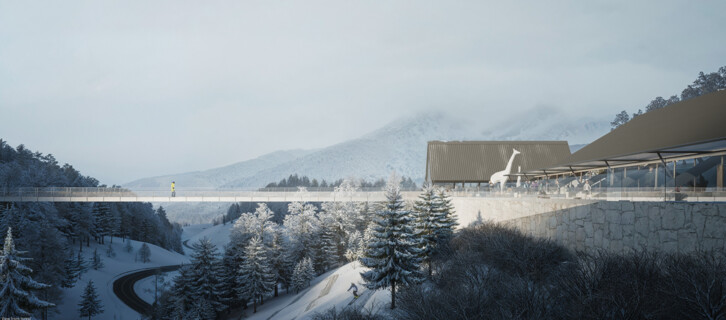 Conceptual architectural design of the base station for the „Hajla and Štedim“ ski center