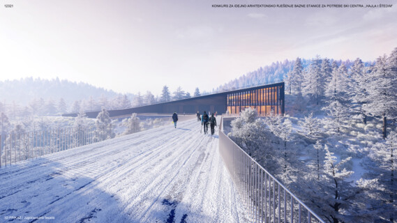 Conceptual architectural design of the base station for the „Hajla and Štedim“ ski center