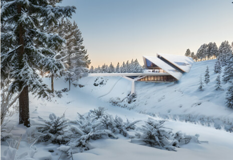 Conceptual architectural design of the base station for the „Hajla and Štedim“ ski center