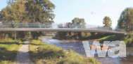 Preisgruppe 2 - Günzsteg | 3. Preis: knippershelbig Ingenieure, Stuttgart | Birk Heilmeyer und Frenzel Architekten, Stuttgart | Rendering: DI PATRICIA BAGIENSKI - GRANDITS, Wien
