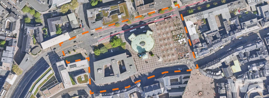 Copyright: Digitales Orthophoto 2023, Geoportal Frankfurt. Planungsgebiet, C4C.