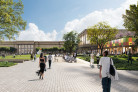 Finalist: Selldorf Architects, New York with Reed Hilderbrand, Atelier Ten, Two Row Architect, Renfro Design Group, Arup, Guy Nordenson & Associates, TYLin Silman || Image: View of North Court Looking South © Selldorf Architects and Malcolm Reading Consultants