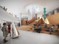 Finalist: Studio Gang, Chicago, Illinois with SCAPE, Atelier Ten, JSA/MIXdesign, Snyder Consultancy, Heritage Consulting Group, Burns & McDonnell, Lam Partners, Altieri, Thornton Tomasetti || Image: Welcome/Lobby looking west © Studio Gang and Malcolm Reading Consultants