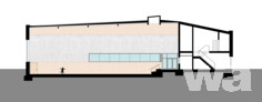 Schulcampus Zarrentin, Zweifeldsporthalle mit Mensa - Schnitt | © ppp architekten + stadtplaner