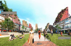 The Mosaic – Roosendaal 2040 | MVRDV, Rotterdam || Proposal for the densification of the New Market area. Image: © MVRDV