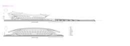 Greater Bay Area Sports Centre, Nansha, China | Zaha Hadid Architects in collaboration with the Guangdong Architectural Design & Research Institute | Drawing by Zaha Hadid Architects