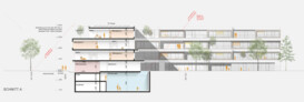 Bildungscampus Willi Resetarits - Schnitt A | © Kronaus Mitterer Architekten ZT GmbH, Wien/Berlin