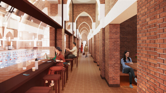 Transformation of the vacant St. Francis of Assisi Church in Heerlen into a public swimming pool