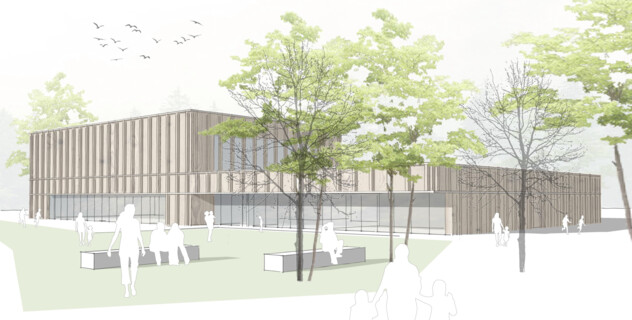 Waldstadtzentrum - Neubau Sport- und Mehrzweckhalle mit Freianlagen für Schule und Öffentlichkeit