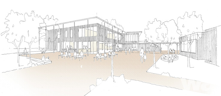 Waldstadtzentrum - Neubau Sport- und Mehrzweckhalle mit Freianlagen für Schule und Öffentlichkeit