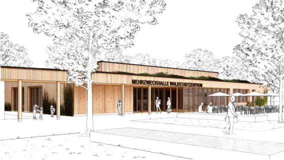 Waldstadtzentrum - Neubau Sport- und Mehrzweckhalle mit Freianlagen für Schule und Öffentlichkeit