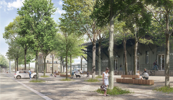Bushof und Bahnhofplatz Uznach