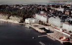 Finalist: City, Sky and Sea || An aerial view reveals the building’s lightweight sail-like or tent-like form.
