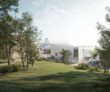 Finalist: Moby || A narrow and tall window overlooks Tähtitorninvuori Park. From the direction of the park, views open past the building towards the Cathedral and the Market Square.