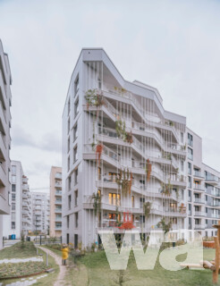 Wohnen mit Grünfassade und Elbblick Baufeld 97, Baakenhafen | © Florian Holzherr