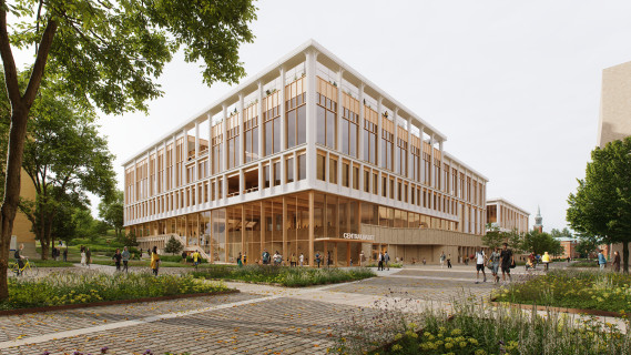 Neues Zentralbad mit Sporthallen / Centralbad med sporthallar