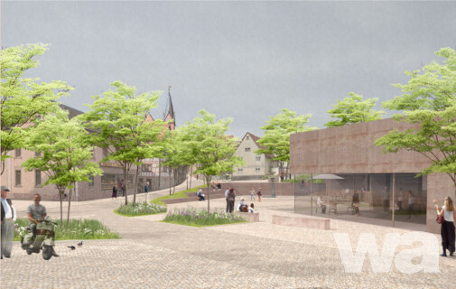 Platzgestaltung am Johann-Desch-Platz mit Dorfhaus und Ortsmitte