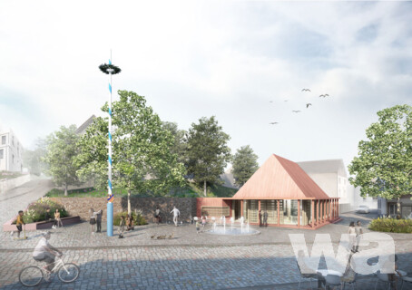 Platzgestaltung am Johann-Desch-Platz mit Dorfhaus und Ortsmitte