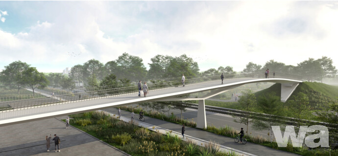 Brücke Birkenauer Straße, Verbindung Columbus – FRANKLIN Mitte