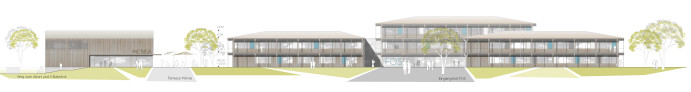Ansicht Mensa/Fachoberschule | © Hirner & Riehl Architekten und Stadtplaner, München