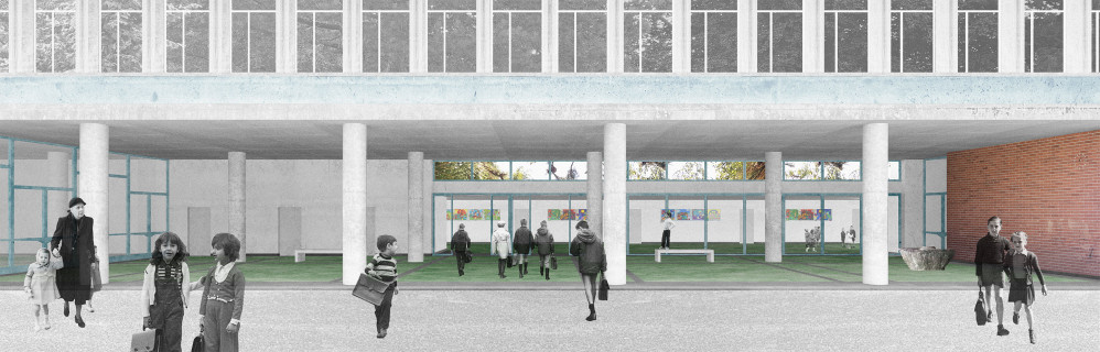 Collège de Béthusy, nouvelles salles de gym, bibliothèque et accueil parascolaire